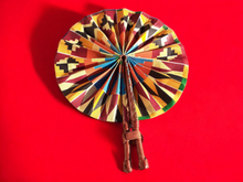 Load image into Gallery viewer, Vintage African Kente Hand Fan. Kargo Fresh
