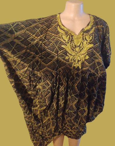 Vintage African Nile Queen Midi Kaftan One Size Kargo Fresh