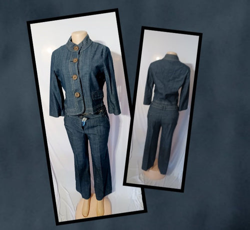 Vintage Attention Denim Cropped Denim Pants Suit 8 Kargo Fresh