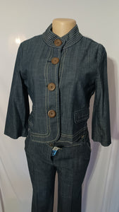 Vintage Attention Denim Cropped Denim Pants Suit 8 Kargo Fresh