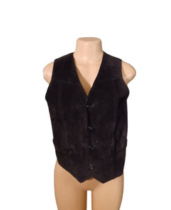 Vintage Bermans black suede vest M Kargo Fresh