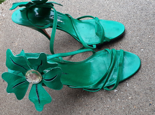 Vintage Beverly Feldman Flower Strappy Heels Size 7.5 Kargo Fresh