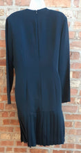 Load image into Gallery viewer, Vintage Black Crepe Pleated Coat Dress Size 10 Kargo Fresh
