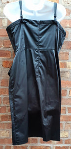 Vintage Black Satin Glam Cocktail Dress Size 14 Kargo Fresh