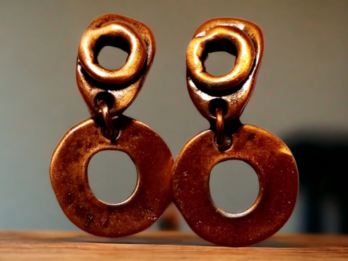 Vintage Brutalist Metal clip on earrings Kargo Fresh