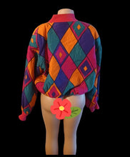 Load image into Gallery viewer, Vintage Carol Horn diamond print silk jacket M Kargo Fresh
