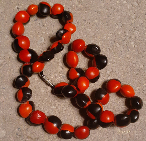 Vintage Chunky African Melon Seed Bead Necklace Kargo Fresh