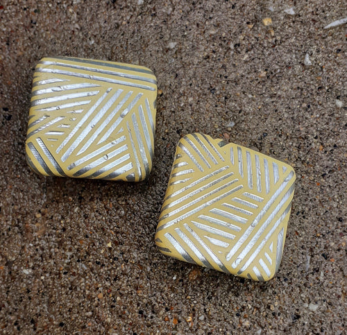 Vintage Chunky Art Deco Square Earrings Kargo Fresh