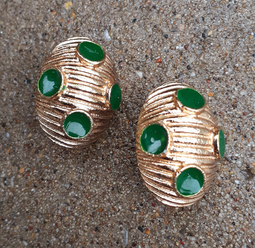 Vintage Chunky Enameled Cluster Earrings Kargo Fresh