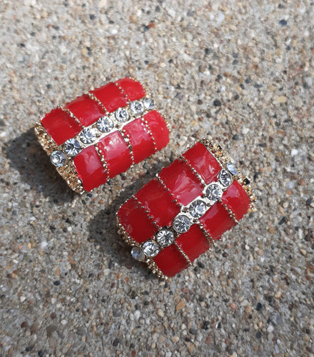 Vintage Chunky Enameled Cluster Earrings Kargo Fresh