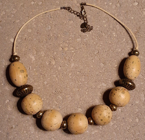 Vintage Chunky Wood Bead Collar Necklace Kargo Fresh