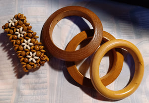 Vintage Chunky Wooden Bangle Set Kargo Fresh