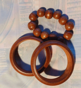 ****Vintage Chunky Wooden Bangle Set Kargo Fresh