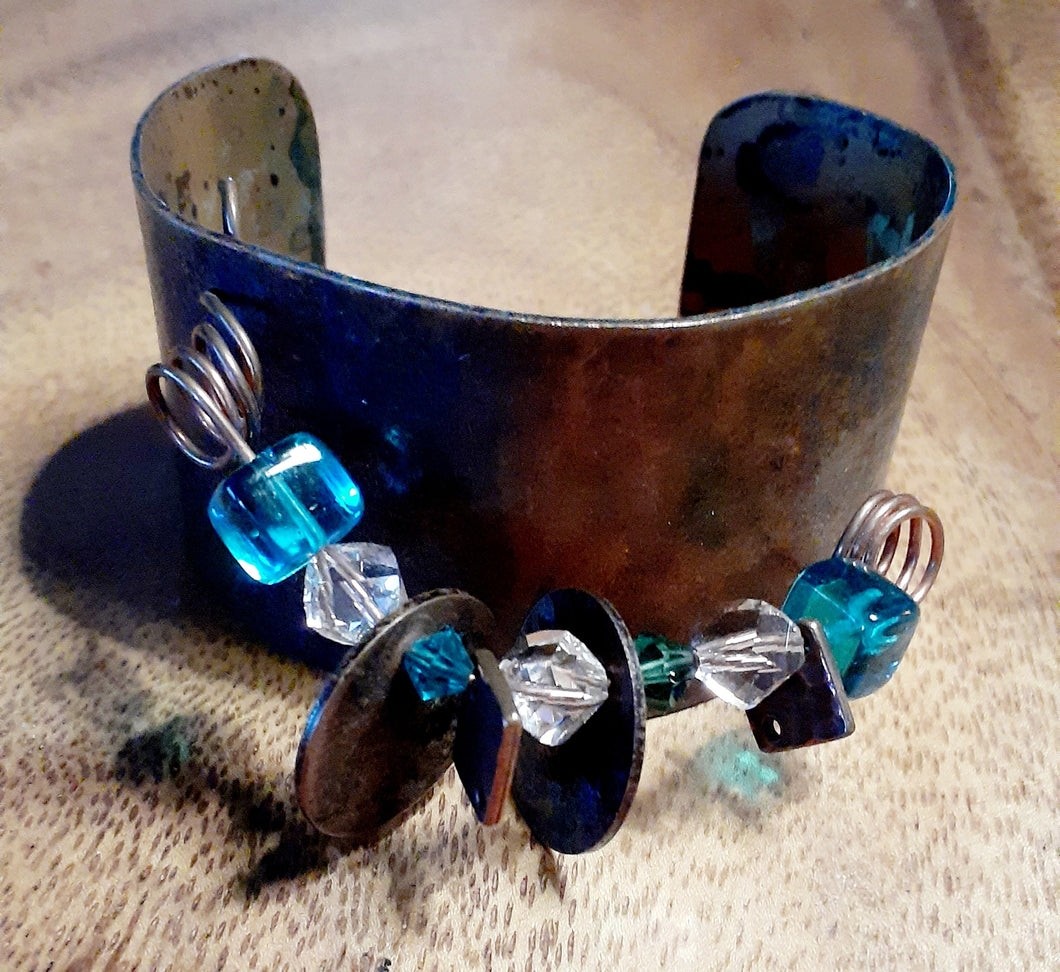 Vintage Copper Abstract Cuff Bracelet Kargo Fresh