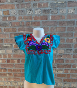 Vintage Cotton Embroidered Mexican Top Small Kargo Fresh