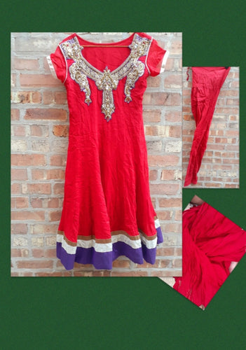 Vintage Custom Indian Silk Anarkali Kurti Set Kargo Fresh