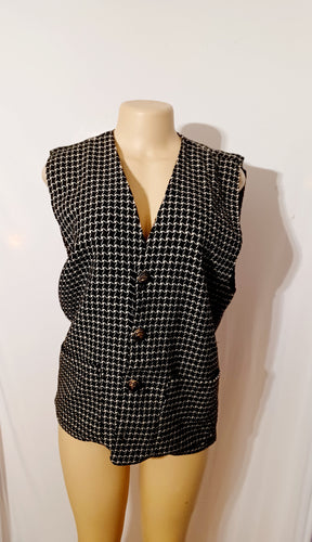 Vintage Custom Wool Houndstooth Vest L Kargo Fresh