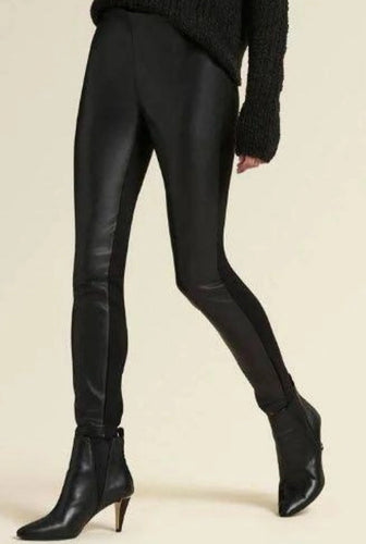 Vintage DKNY Leather Front Mixed Media Pants Size 2 Kargo Fresh