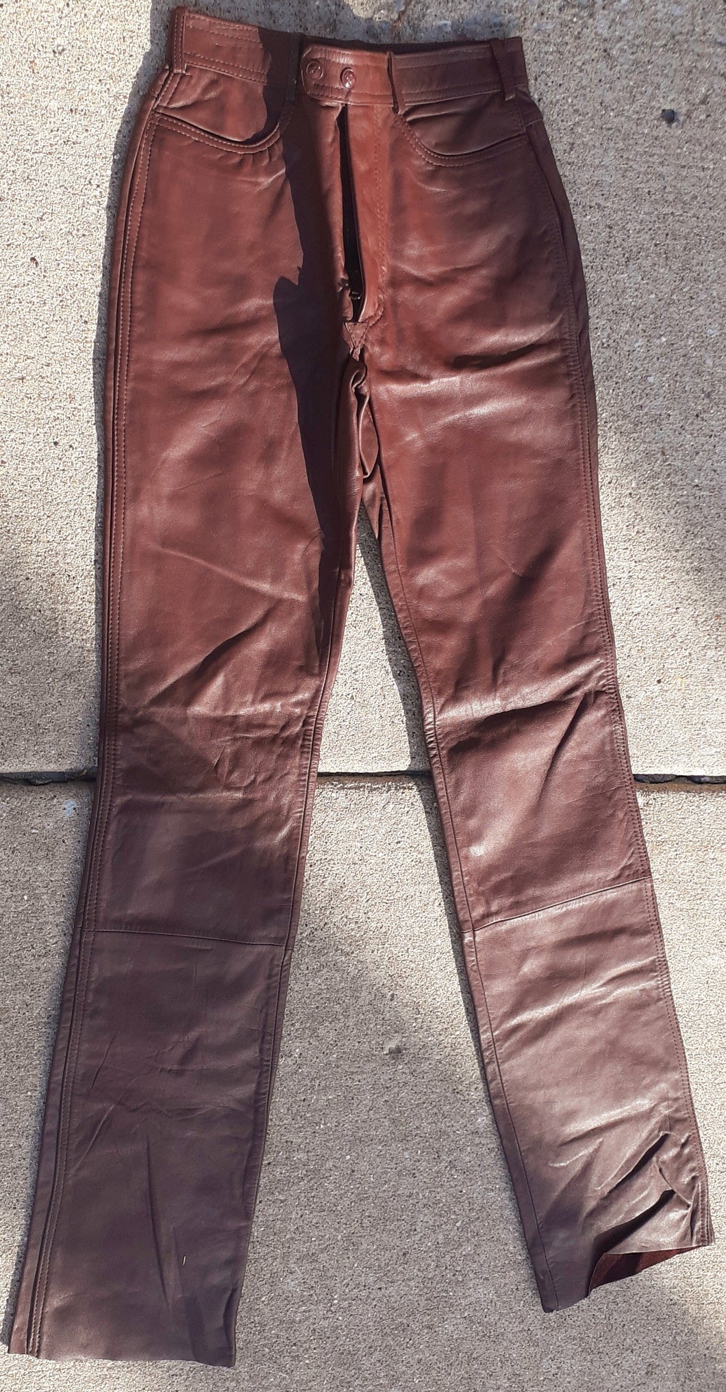 Vintage ECATES LEDER  Leather Pants 1980s Small Kargo Fresh