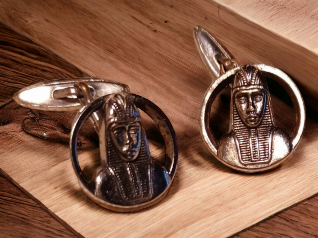 Vintage Egyptian Revival Pharoah Cuff links Kargo Fresh