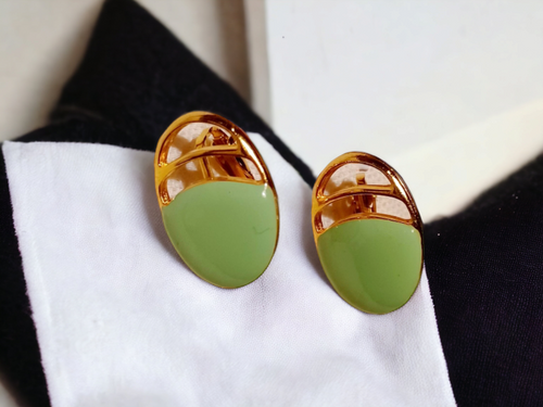 Vintage Enameled Stud Clip on Earrings Kargo Fresh