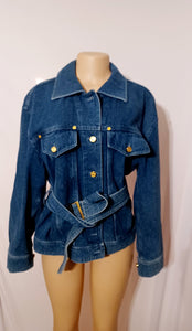 Vintage Escada Denim Jacket 40 Kargo Fresh