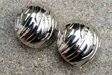 Load image into Gallery viewer, Vintage Extra Large Chunky Silver  Metal Half Ball Earrings Kargo Fresh
