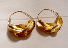 Load image into Gallery viewer, Vintage Fulani Tribal Brass Hoop Earrings Kargo Fresh
