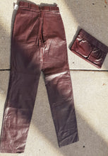 Load image into Gallery viewer, Vintage Gathered Leather Pants and Matching Clutch 1980s Small Kargo Fresh
