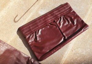 Vintage Gathered Leather Pants and Matching Clutch 1980s Small Kargo Fresh