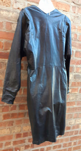 Vintage Genuine Leather Zipper Off The Shoulder Dress Size 9/10 (Vintage) Kargo Fresh