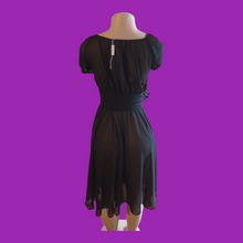 Load image into Gallery viewer, Vintage Gio Guerreri Sheer Black wrap Dress 42 italy Kargo Fresh
