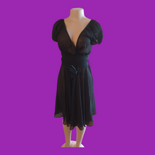 Load image into Gallery viewer, Vintage Gio Guerreri Sheer Black wrap Dress 42 italy Kargo Fresh
