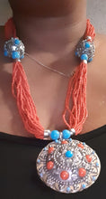 Load image into Gallery viewer, Vintage Glass Bead Bohemian  Multi Strand Layering Necklace with Matching Clip on earrings Kargo Fresh
