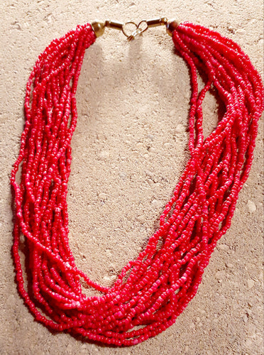 Vintage Glass Bead Multi Strand Layering Necklace Kargo Fresh