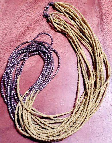 Vintage Glass Bead Multi Strand Layering Necklace Kargo Fresh