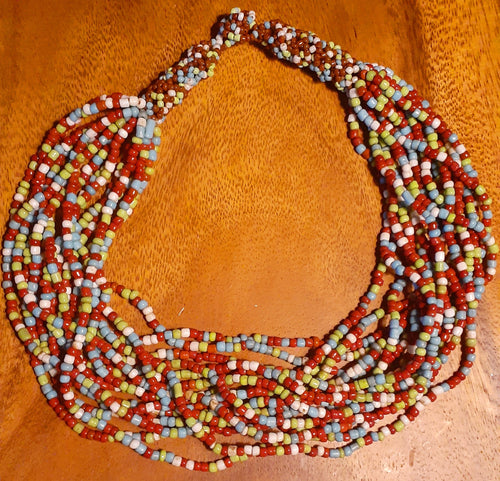 Vintage Glass Bead Multi Strand Layering Necklace Kargo Fresh