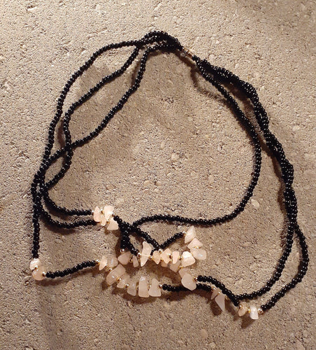 Vintage Glass Bead and Rose Quartz Layering Necklace Kargo Fresh