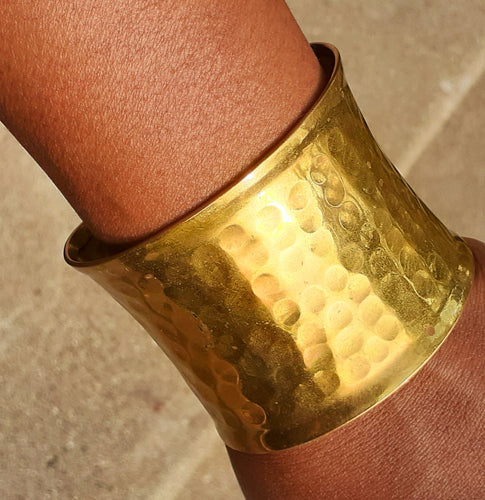 Vintage Hammered Brass Cuff Bracelet Kargo Fresh