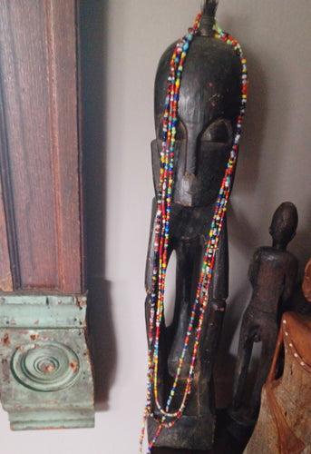 Vintage  Hand strung Seed Bead Maasai layering Necklace set Kargo Fresh