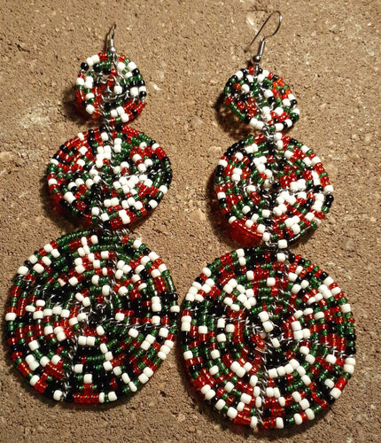 Vintage Handmade MAASAI Bead Earrings Kargo Fresh