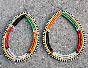 Vintage Handmade MAASAI Bead Hoop Earrings Kargo Fresh