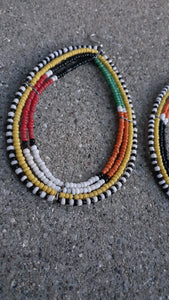 Vintage Handmade MAASAI Bead Hoop Earrings Kargo Fresh