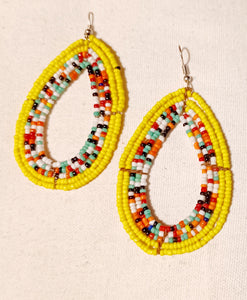 Vintage Handmade MAASAI Bead Hoop Earrings Kargo Fresh