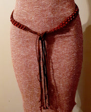 Load image into Gallery viewer, Vintage Hippie Suede and Glass Bead String Belt Kargo Fresh
