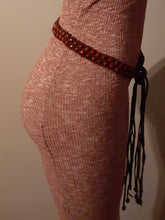 Load image into Gallery viewer, Vintage Hippie Suede and Glass Bead String Belt Kargo Fresh
