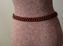 Load image into Gallery viewer, Vintage Hippie Suede and Glass Bead String Belt Kargo Fresh
