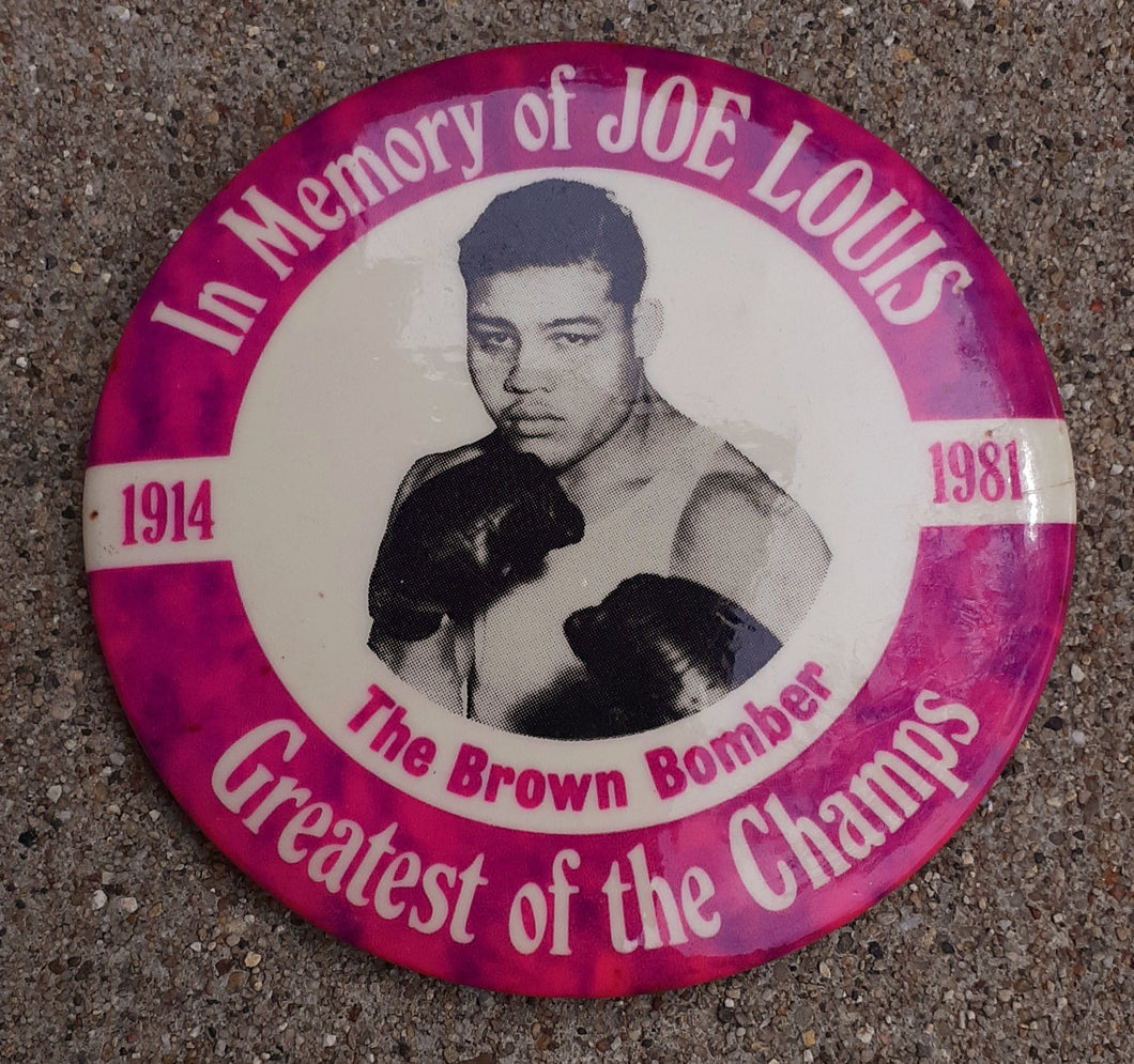 Vintage In Memory of Joe Louis Button Kargo Fresh