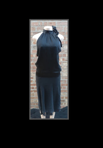 Vintage Jenny Yoo Black Silk  Dress Size 6 Kargo Fresh