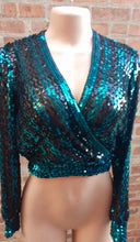 Load image into Gallery viewer, Vintage Jo-Ed Sophisticates Sequin Crop Blouse Small Kargo Fresh
